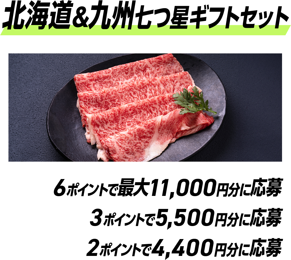 食コース 北海道&九州 七つ星ギフトセット 11,000円分、5,500円分、4,400円分 計18名様